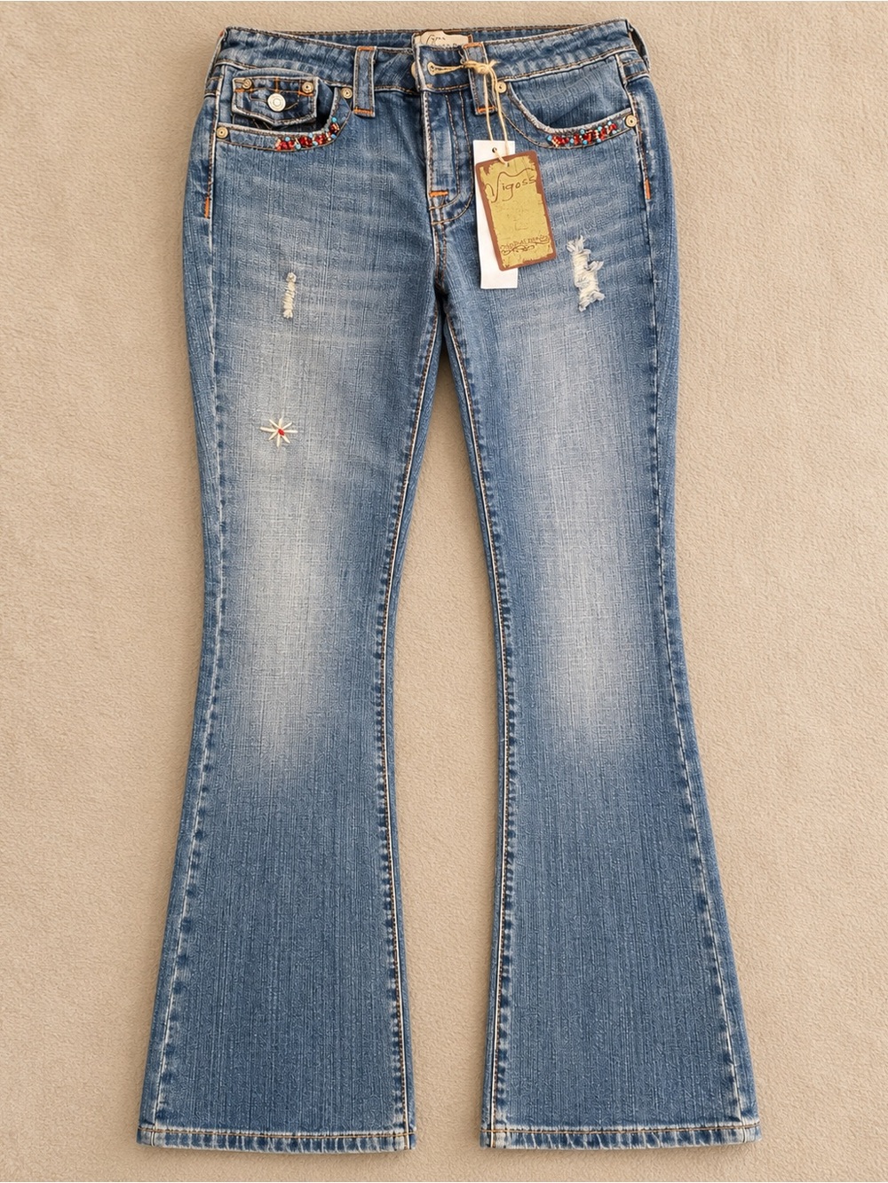 Vigoss Y2K Beaded Bootcut Jeans Size 5/6 NWT